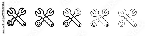 Wrench icon outline simple illustration isolated