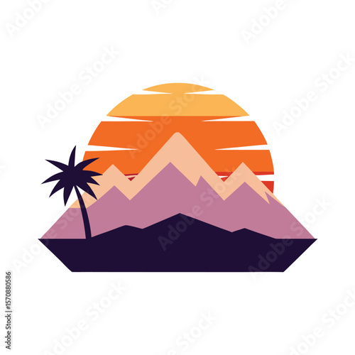 Elephant with trunk up silhouette in minimalist design for wild animal and safari theme