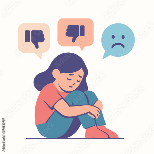 Lonely Sad Girl Feeling Rejected And Depressed