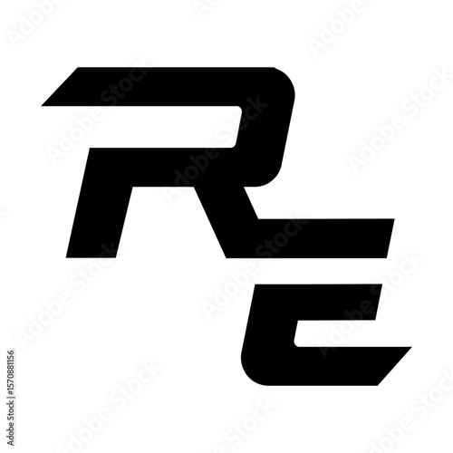 Alphabet letter RE monogram logo vector design