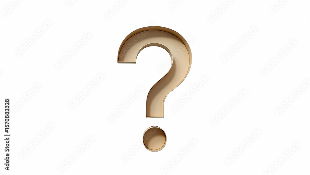 Naklejka premium Question icon A conceptual question mark crafted from book pages, presented in a literary style, viewed in minimal mode on pure white background