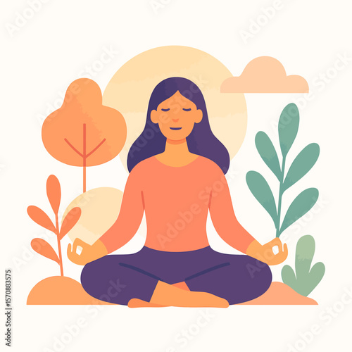 Woman Meditating In Nature For Inner Peace