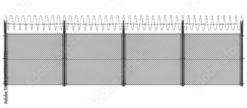 Schilderij op canvas Prison fence metal steel