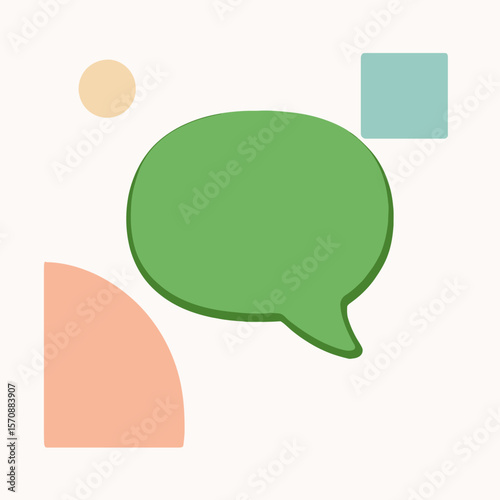 Colorful Abstract Speech Bubble With Geometric Shapes