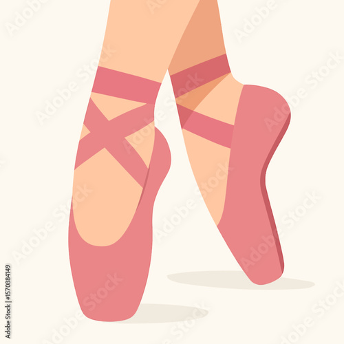Ballet Dancer On Pointe In Pink Shoes
