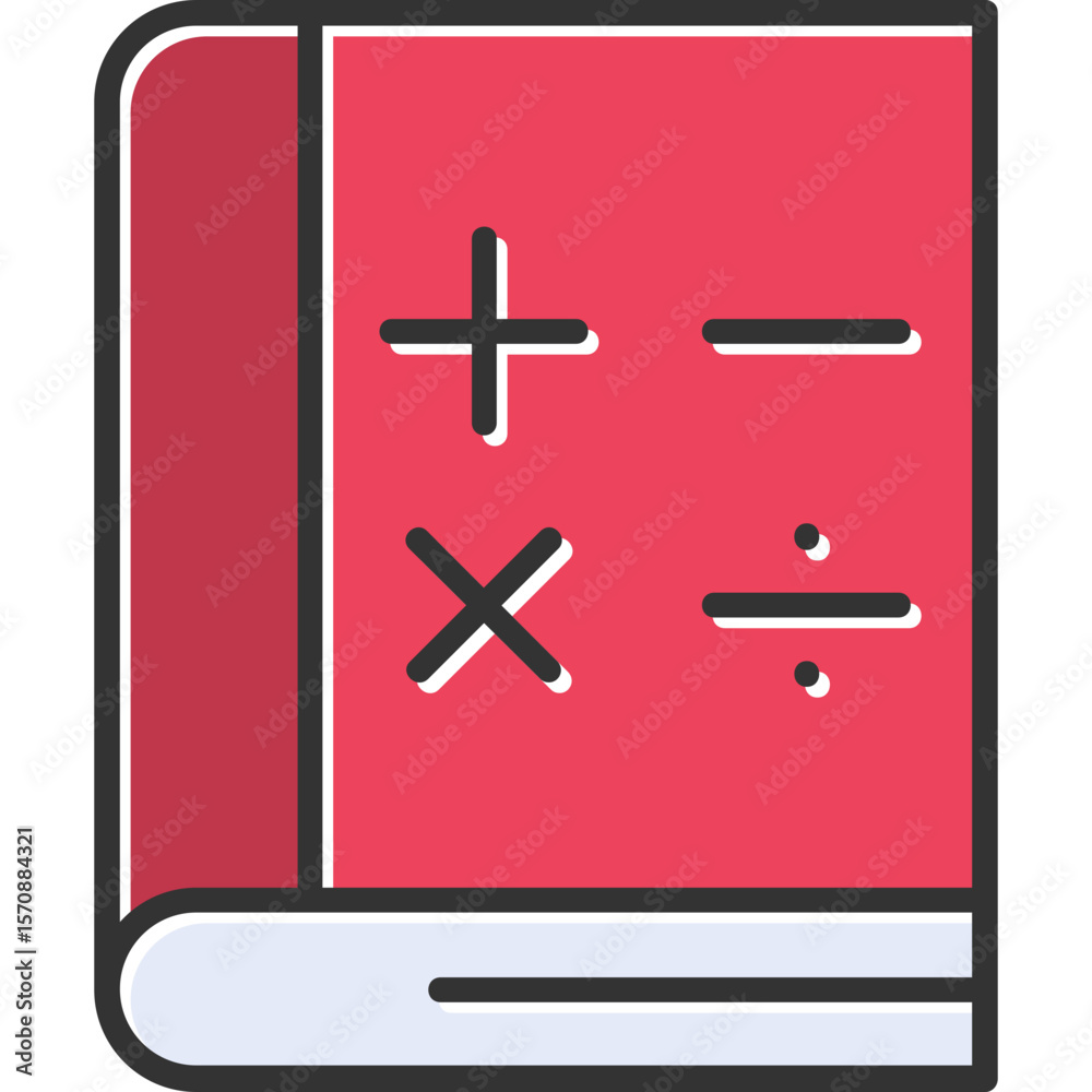 Obraz premium Math Book Vector Icon Design