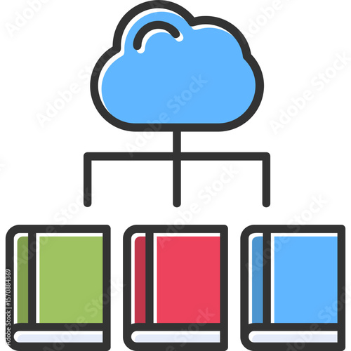 Digital Library Vector Icon Design