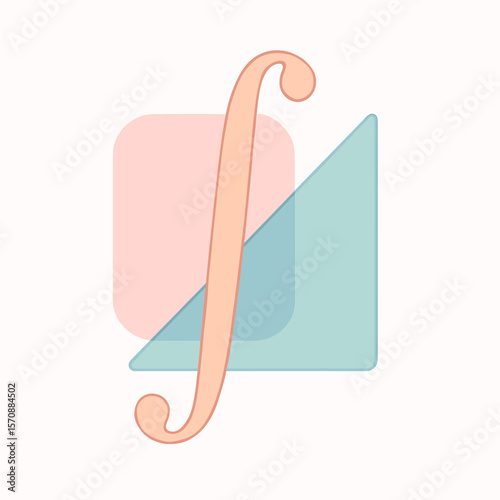 Abstract Integral Symbol With Geometric Shapes