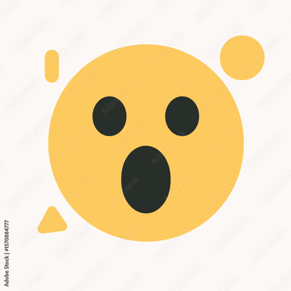Fototapeta premium Minimal Shocked Face Emoji On White Background