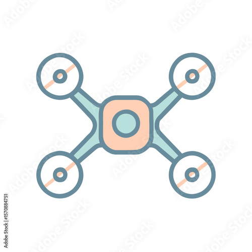 Minimalist Drone Icon For Aerial Technology
