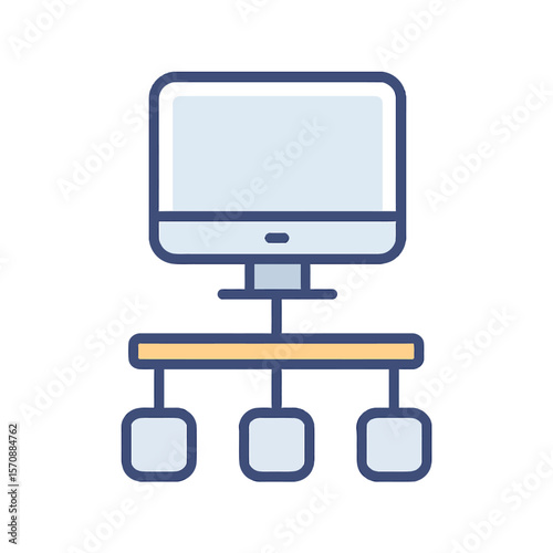 Computer Network Connection Diagram For Data Sharing