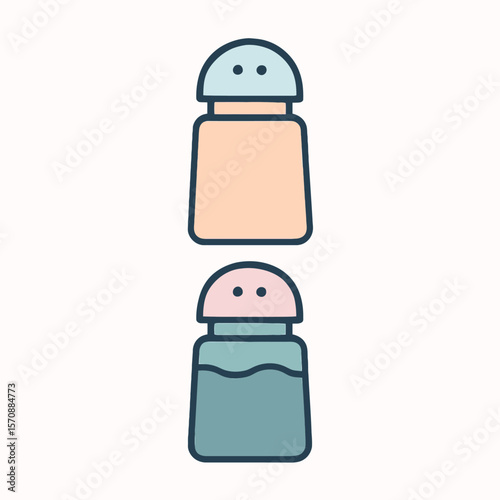 Salt And Pepper Shaker Set Minimalist Icon