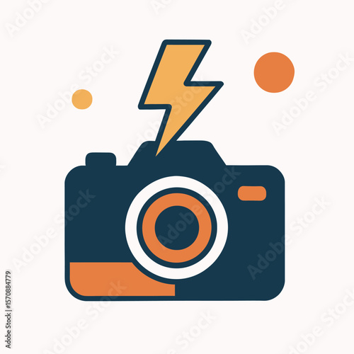 Creative Camera Icon With Lightning Bolt