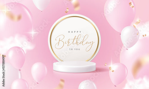 Happy Birthday banner for product display platforms.