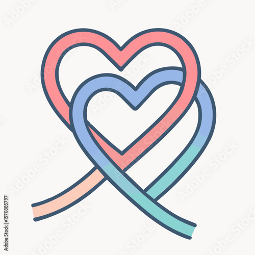 Colorful Intertwined Hearts Symbolizing Love And Unity