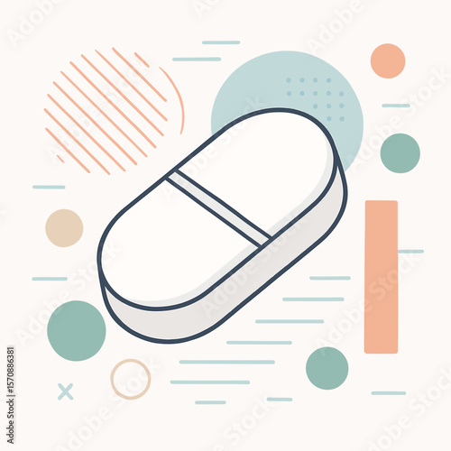 Minimalist Capsule Tablet With Geometric Shapes