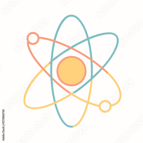 Minimalist Atom Structure With Colorful Electron Orbits