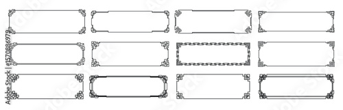 Red knot Asian frames ornamental borders