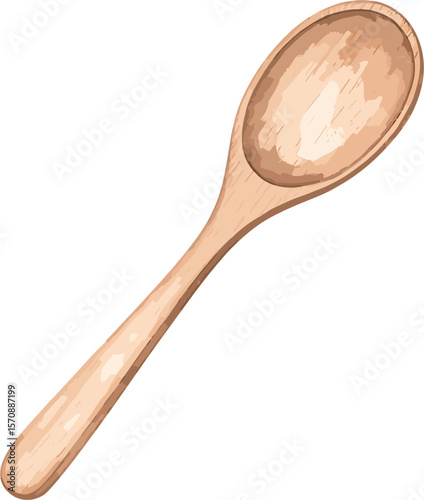 Wooden spoon watercolor baking tools and ingredients vector illustration