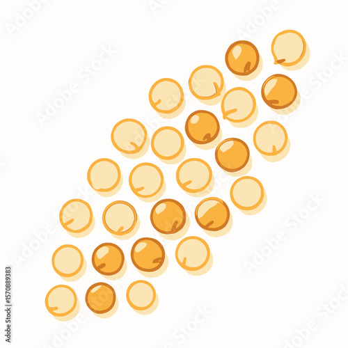 Raw Soybeans Isolated On White Background