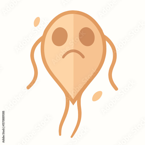 Sad Sperm Cell Icon For Male Infertility