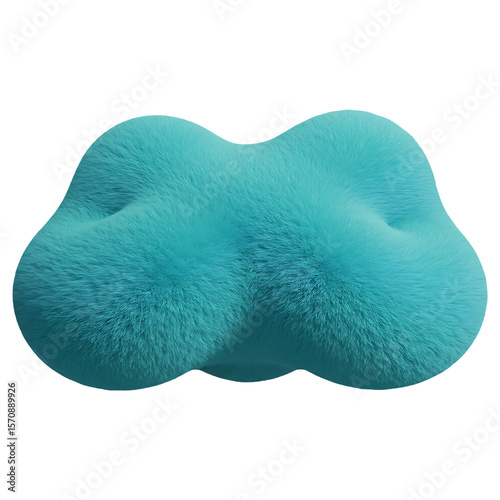 Wallpaper Mural Fuzzy Meatball Shape Modern 3D Illustration, Cuddly Meatball Form Minimalist 3D Art Torontodigital.ca