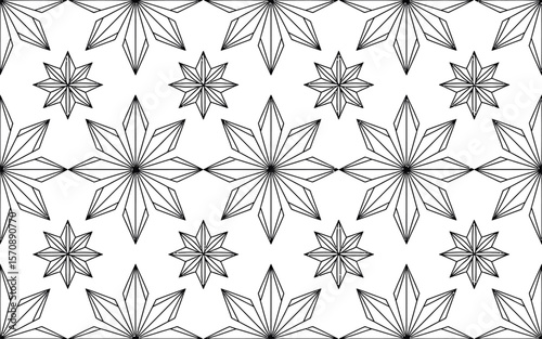Geometric Starburst Pattern in Black and White vector