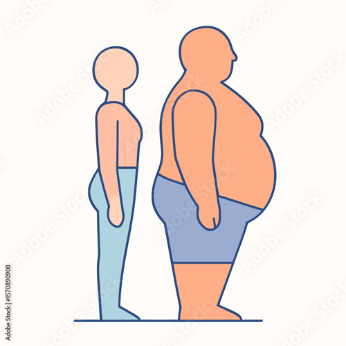 Body Weight Comparison Between Slim And Obese Person