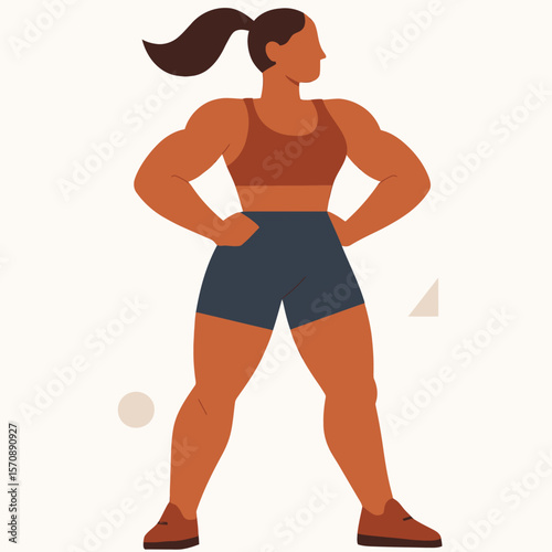Strong Athletic Woman Standing Confidently