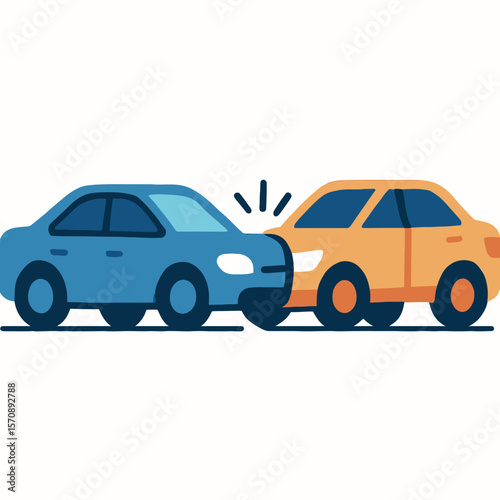 Two Cars Colliding In Urban Traffic Crash