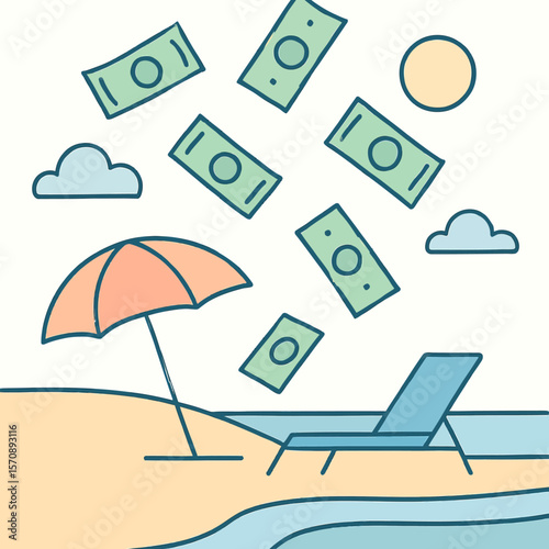 Passive Income Beach Lifestyle Concept