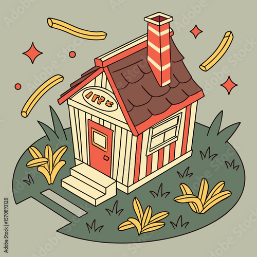 illustration of a house with a roof