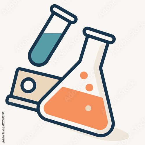 Colorful Laboratory Glassware With Chemical Liquids