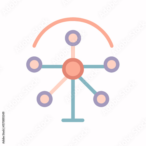Minimal Ferris Wheel Icon For Amusement Parks
