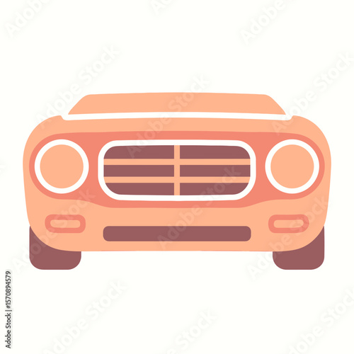 Front View Of Classic Retro Car