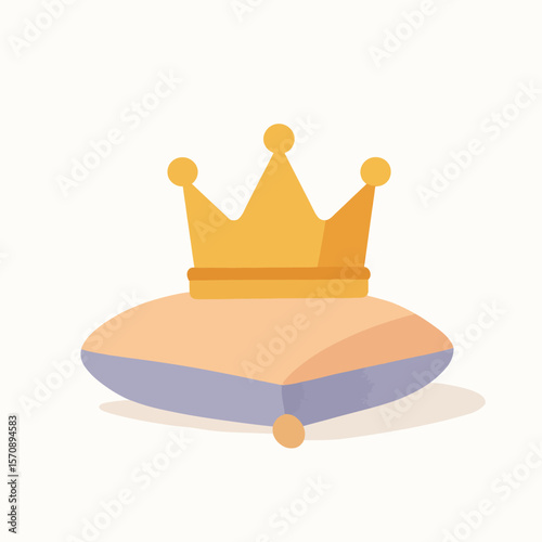 Golden Crown Resting On Plush Cushion