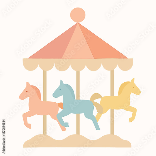 Pastel Carousel Horses For Childhood Memories