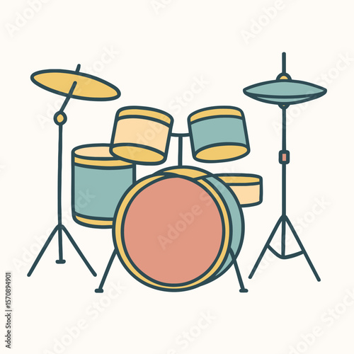 Colorful Drum Set For Music Lovers