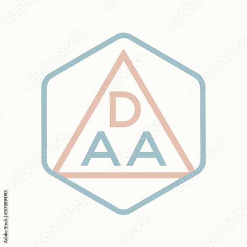 Minimalist Geometric Badge With Letters Daa