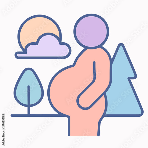 Pregnant Woman Enjoying Nature Outdoors