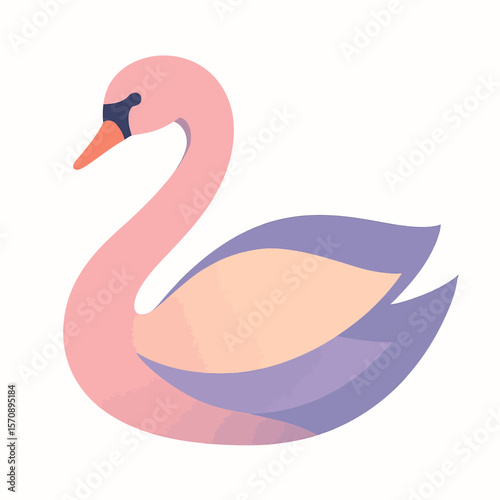Colorful Abstract Swan In Pastel Tones