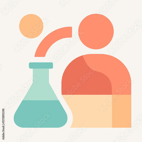 Chemistry Experiment Concept With Person And Flask