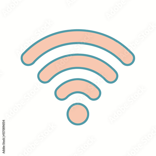Minimalist Wireless Internet Symbol For Connectivity
