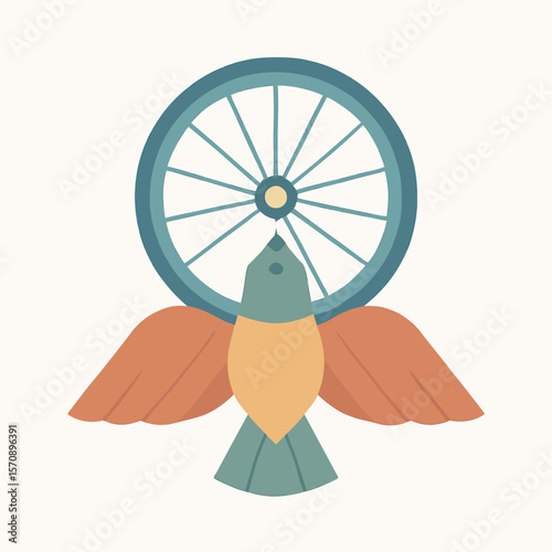 Creative Bird With Bicycle Wheel Wings Concept