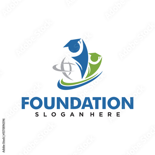 Foundation Logo. Symbol of Education and Charity for Non-Profit Organizations