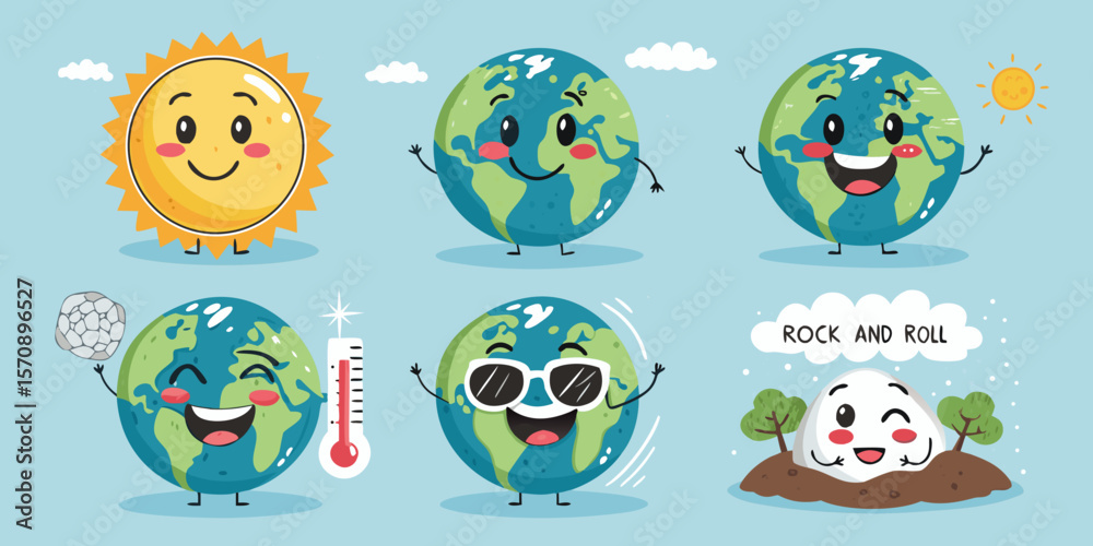 Obraz premium set of earth clip art
