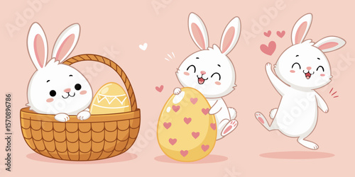 easter bunny and easter eggs