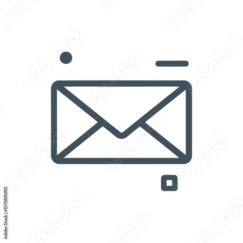 Minimal Line Art Mail Envelope Icon