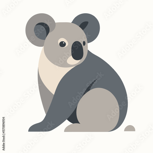 Cute Australian Koala Sitting Calmly