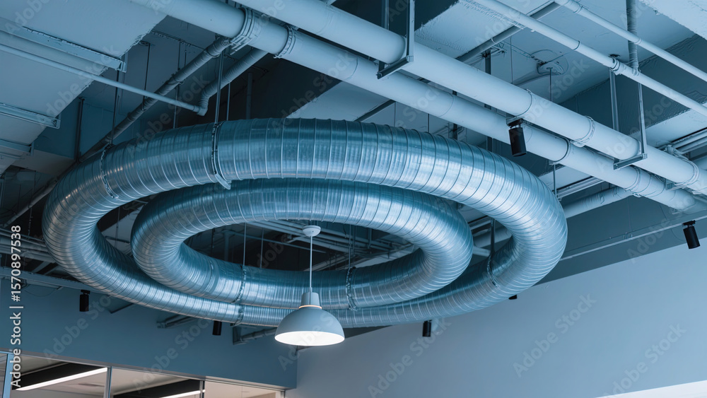 Naklejka premium spiral staircase in modern building
